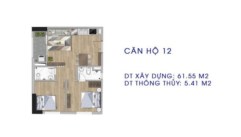 Thiết kế căn hộ 12 tecco Elite city Thái Nguyên