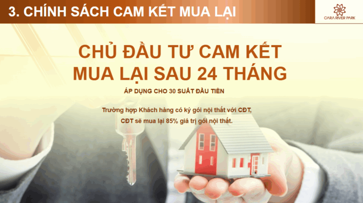 Cara River Park Cam kết mua lại nguyên giá