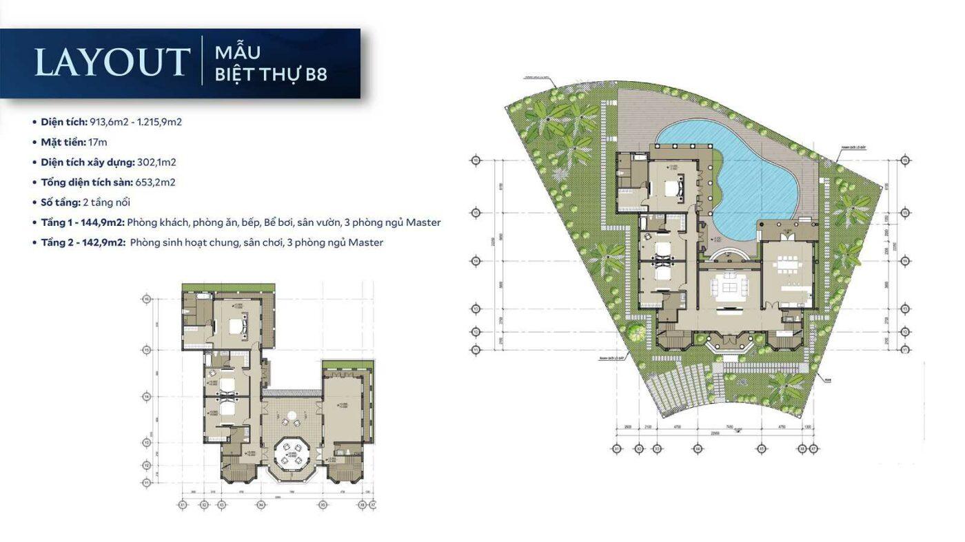 layout-thiet-ke mẫu biệt thự b8 -dasong-village-hoa-binh-