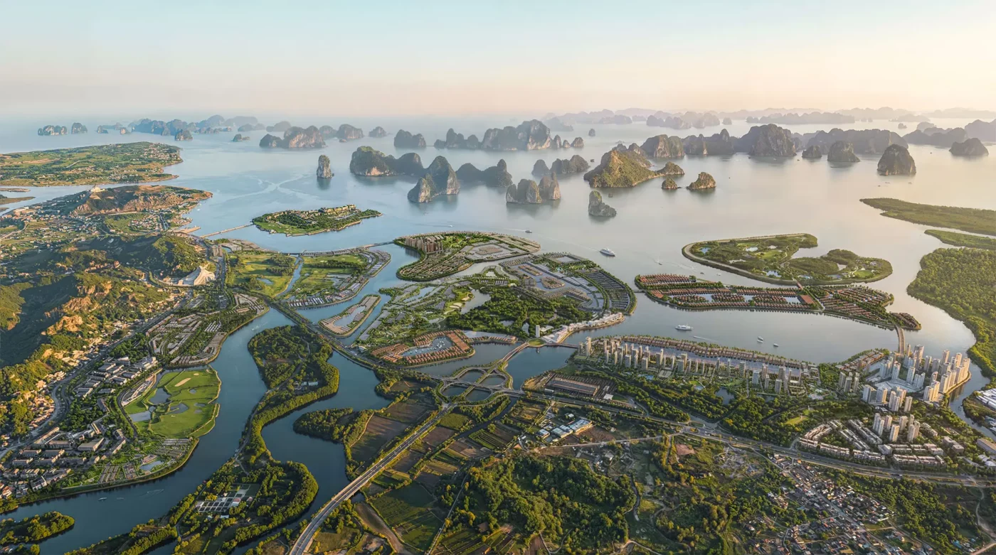 cảnh dự án vinhomes hạ long xanh từ trên cao