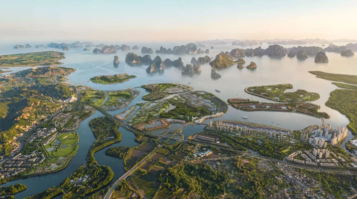 cảnh dự án vinhomes hạ long xanh từ trên cao