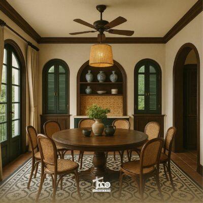 Thiết kế phong cách Indochine sang trọng cho căn hộ rộng
