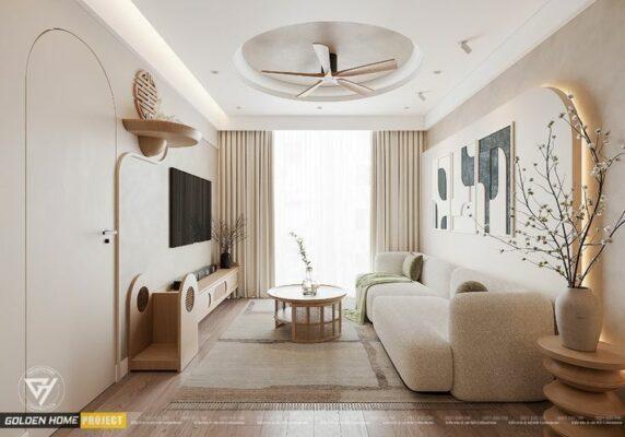 Mẫu phòng khách căn hộ 2 phòng ngủ thiết kế tối ưu chi phí